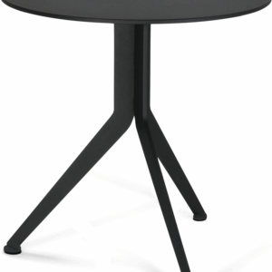 Udendørs sidebord/sofabord Spinder Design Daley Ø38 Ã H45 cm sortlakeret stål med opbevaringshylde